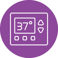 Smart Thermostat line circle icon