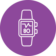 Fitness Tracker line circle icon