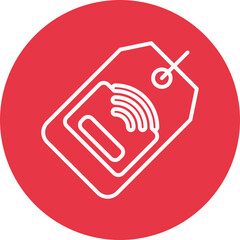 RFID Tag line circle icon