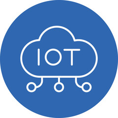 IoT Cloud Computing line circle icon