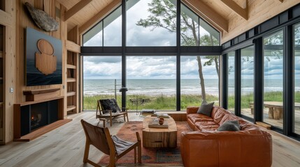 Cozy Lakefront Cabin with Stunning Glass Walls and Panoramic Views
