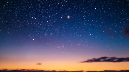 Obraz premium A Magical Nighttime Scene with Stars Sparkling Brightly in the Sky, Perfect for Holiday Themes and Winter Celebrations