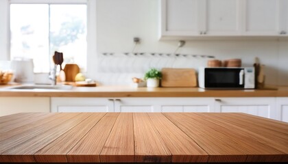 Modern kitchen interior with table and wooden design featuring elegant furniture and spacious hardwood floors in a contemporary living space