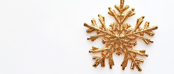 golden snowflake decoration for winter holidays