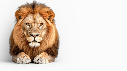 Fototapeta premium Majestic Lion Portrait on Transparent Background