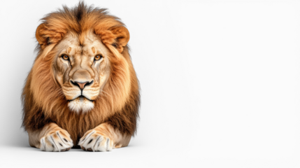 Majestic Lion Portrait on Transparent Background