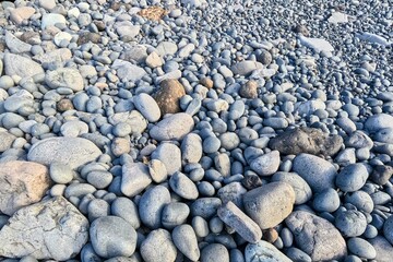 Smooth Gray Pebbles with Natural Volcanic Texture
