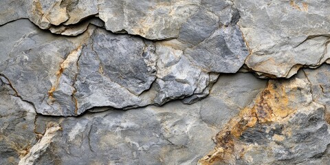 Fototapeta premium Stone texture featuring intricate background layers and visible cracks in sedimentary rock, creating an abstract stone texture background. Ideal for showcasing natural stone texture details.