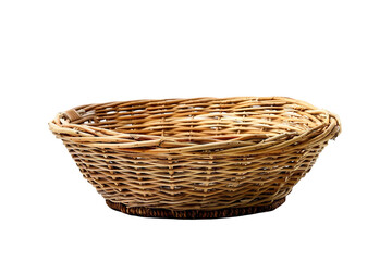 Fototapeta premium Large Wicker Basket: A Practical and Aesthetic Choice for Home isolated on transparent background