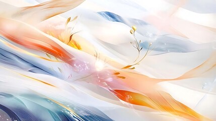 Serene Bloom,Whispers of Spring,Celestial Garden,Abstract Floral Design,Shimmering Petals