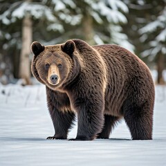 Obraz premium Brown bear in the forest real image.
