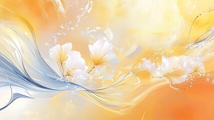 Serene Bloom,Whispers of Spring,Celestial Garden,Abstract Floral Design,Shimmering Petals