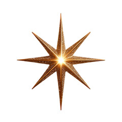 Shining golden star with sparkling details and radiant light