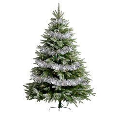 Fototapeta premium beautifully decorated Christmas tree with tinsel and lights