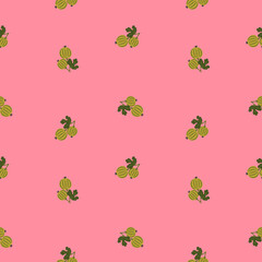 Seamless pattern with fresh, hand-drawn gooseberries. Perfect for fabric, wallpaper, stationery, wrapping paper, and natural-themed decor.