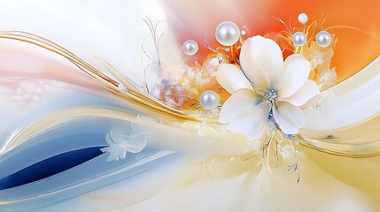 Serene Bloom,Whispers of Spring,Celestial Garden,Abstract Floral Design,Shimmering Petals