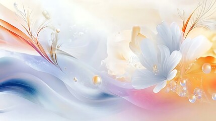Serene Bloom,Whispers of Spring,Celestial Garden,Abstract Floral Design,Shimmering Petals