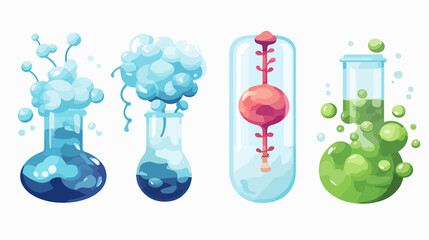 Educational vector illustration of three states of matter for science, physics, and chemistry concepts