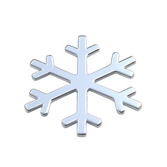 Obraz premium 3D icon of silver snowflake isolated on transparent background