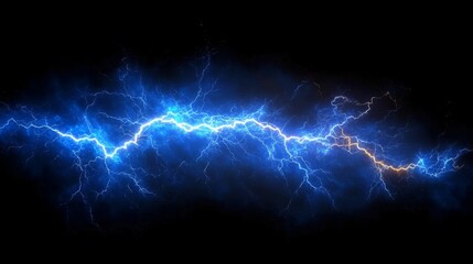 Lightning flash on black background