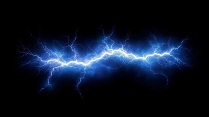 Lightning flash on black background