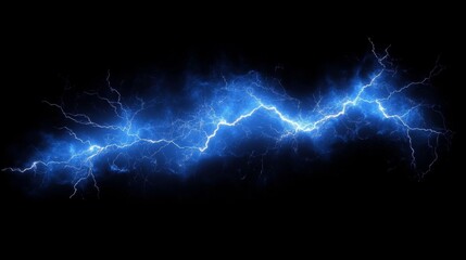 Lightning flash on black background