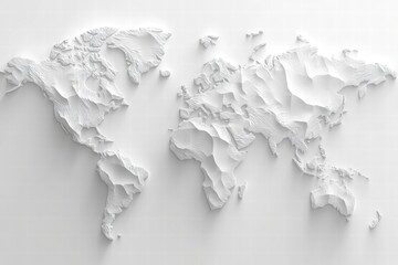 White Embossed World Map