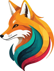 Obraz premium Colorful Fox Illustration vector design