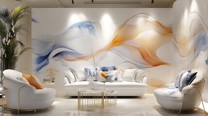 Serene Sanctuary: The Epitome of Modern Luxury & Minimalist Elegance Interior Design Inspiration,Modern Minimalist Living Room,A Modern Living Space with Artistic Flair