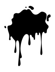 Paint blot. Creative isolated paint brush stroke or spot. Ink smudge abstract shape stain texture. Grunge design element