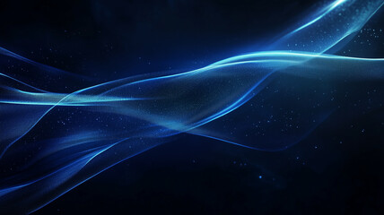 Abstract Futuristic Blue Wave Light Flow Background