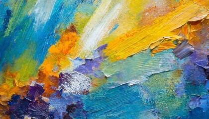 Vibrant Closeup of Abstract Multicolored Art Painting Texture Featuring Dynamic Oil Brushstrokes, Showcasing Rich Depth and Vivid Colors in a Unique Artistic Expression