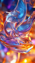 Obraz premium Abstract Colorful Liquid Swirls and Glowing Lights