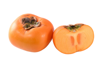 おけさ柿 1個半 断面 切り抜き