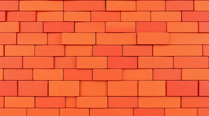 Obraz premium A precise architectural color photograph of a 3D render of a warm-toned colorful wood block wall background, emphasizing reds, oranges, yellows, detailed structures.