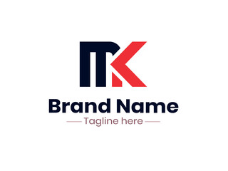 MK logo design template vector illustration, MK letter monogram Elegant logo
