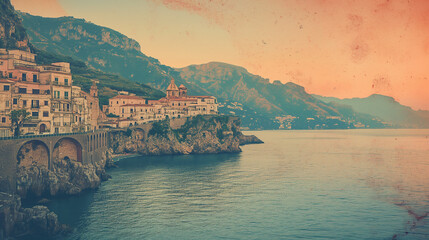 Fototapeta premium Vintage Travel Postcard