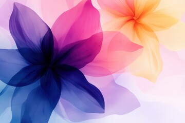 Obraz premium watercolor floral art, colorful watercolor floral design in vibrant pinks, purples, and yellows for a cheery backdrop in creative projects