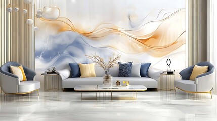 Serene Sanctuary: The Epitome of Modern Luxury & Minimalist Elegance Interior Design Inspiration,Modern Minimalist Living Room,A Modern Living Space with Artistic Flair