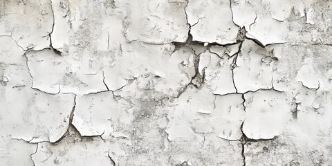 Fototapeta premium Cracked wall background texture featuring old, peeling paint and plaster creates a unique, vintage aesthetic. This background texture of a cracked wall adds character and depth to any design project.