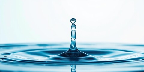 Water drop flying through the air its surface distorted by friction, speed blur effect, fluid motion