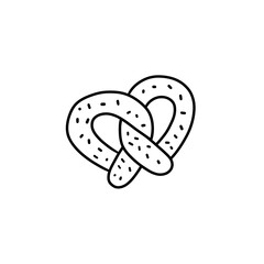 pretzel doodle, vector pretzel illustration, simple cookie food doodle