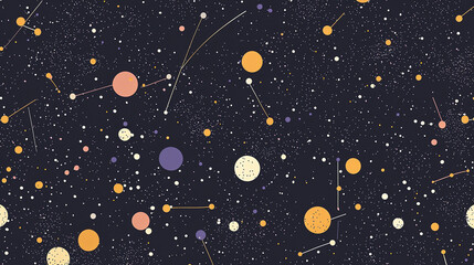 A colorful galaxy with many stars and planets
