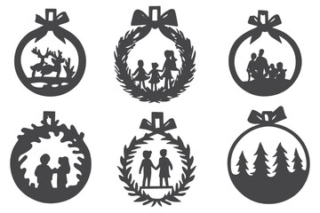 Christmas Clipart, Elegant Christmas Elements for Cricut and Silhouette, Festive Christmas Elements SVG Cut File