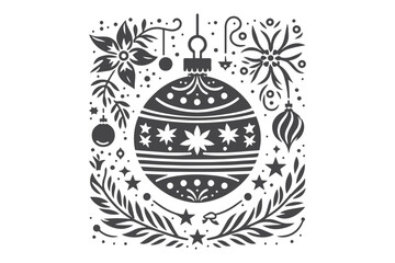 Christmas Clipart, Elegant Christmas Elements for Cricut and Silhouette, Festive Christmas Elements SVG Cut File