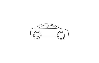 Car One Line Drawing. Continuous line drawing of a supercar, featuring an electric vehicle theme, Children toy car continuous one line drawing vector illustration. Pro vector.