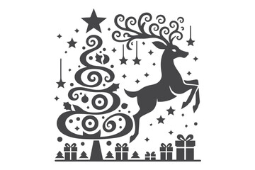 Cricut Christmas Tree Cut File Vector - Festive SVG Design for DIY Crafts