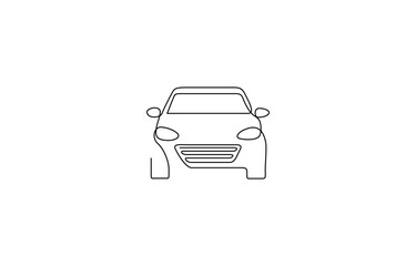 Car One Line Drawing. Continuous line drawing of a supercar, featuring an electric vehicle theme, Children toy car continuous one line drawing vector illustration. Pro vector.