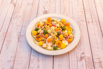 A hearty dish made with a mixture of rice and beans, perfect for lovers of strong flavors