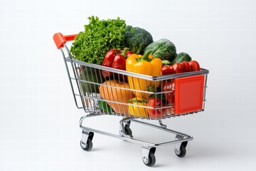 Fresh Vegetables in Shopping Cart